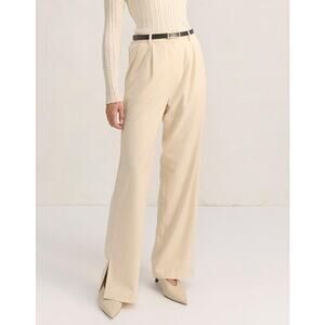 Mon Renn Cream Belted Haven Pants Slacks NWT